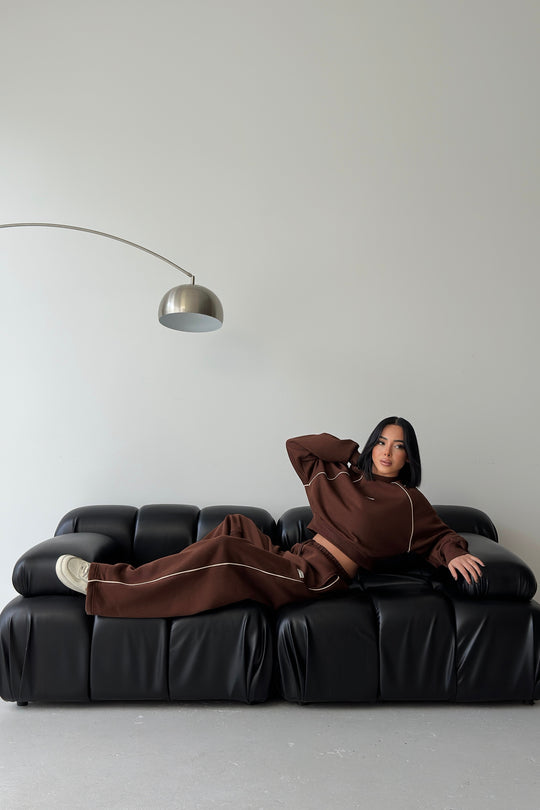 Routines Striped BREATHE Tracksuit - Brown 3844 Set Routines Fashion