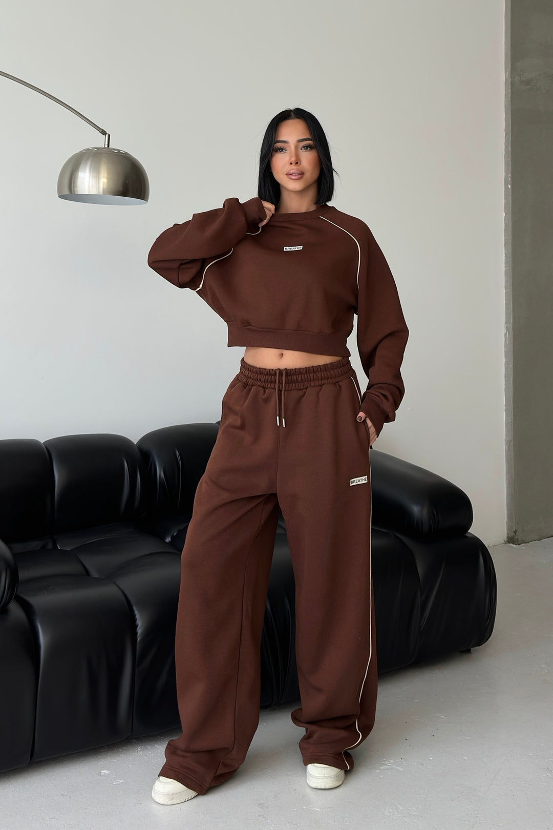 Routines Striped BREATHE Tracksuit - Brown 3844 Set Routines Fashion