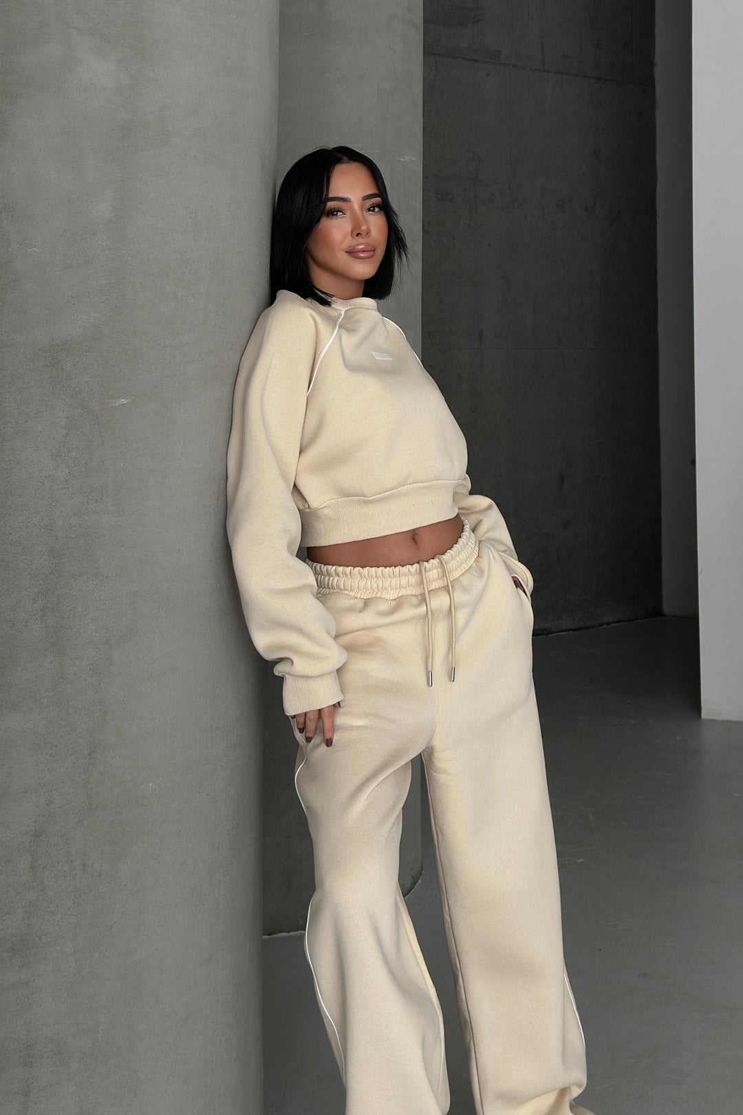 Routines Striped BREATHE Tracksuit - Cream 3846 Set Routines Fashion