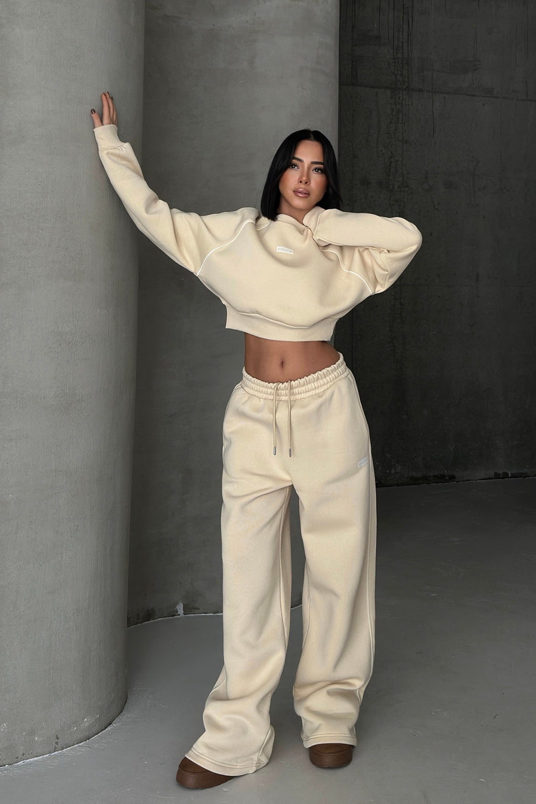 Routines Striped BREATHE Tracksuit - Cream 3846 Set Routines Fashion