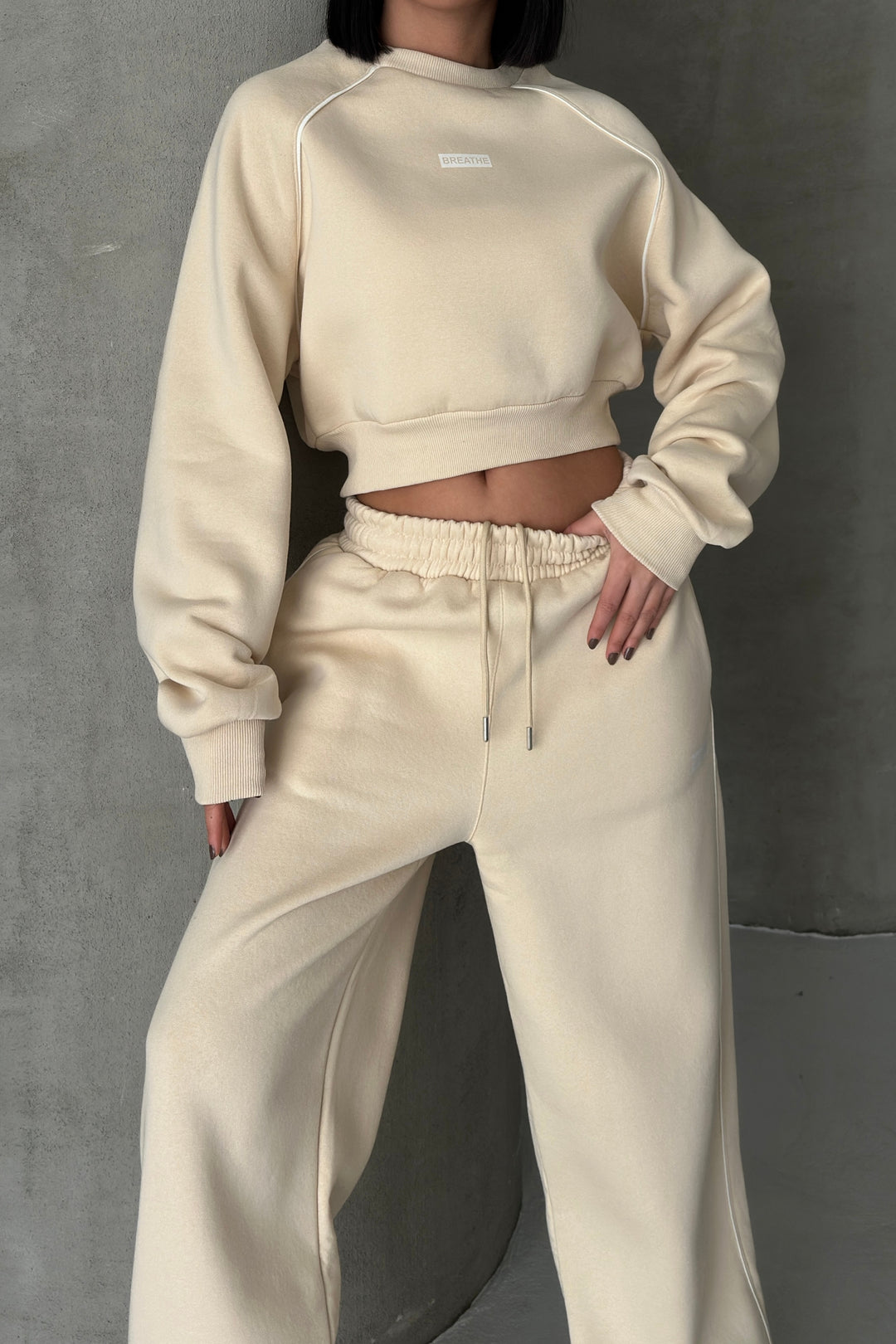 Routines Striped BREATHE Tracksuit - Cream 3846 Set Routines Fashion