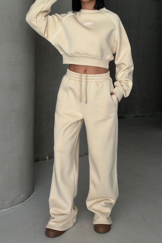 Routines Striped BREATHE Tracksuit - Cream 3846 Set Routines Fashion