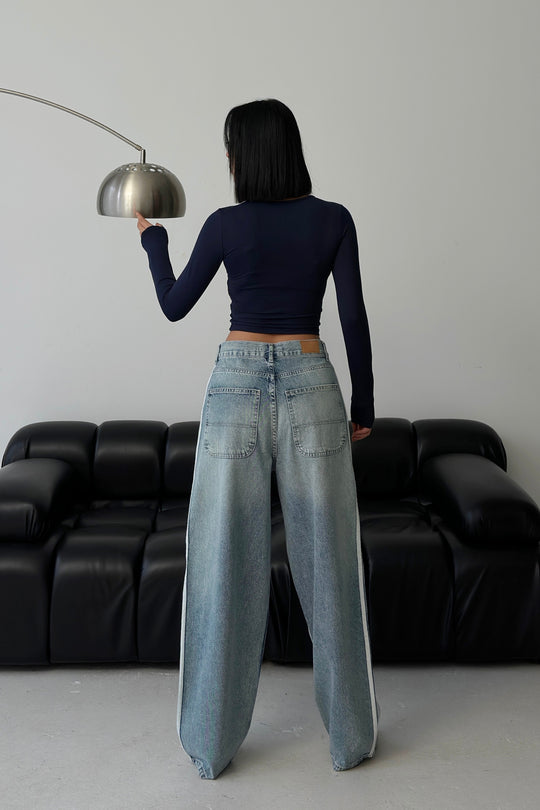 Routines Striped Baggy Skater Jeans 2952 Jeans Routines Fashion