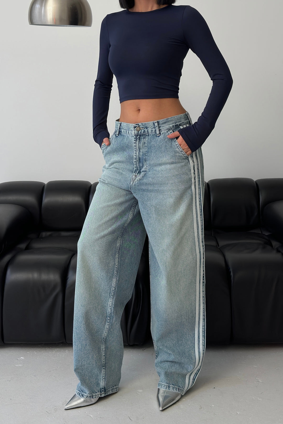 Routines Striped Baggy Skater Jeans 2952 Jeans Routines Fashion