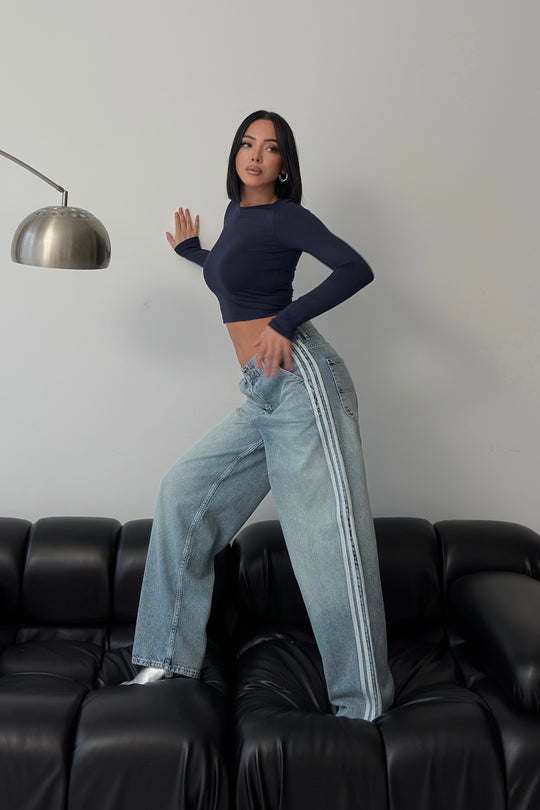 Routines Striped Baggy Skater Jeans 2952 Jeans Routines Fashion