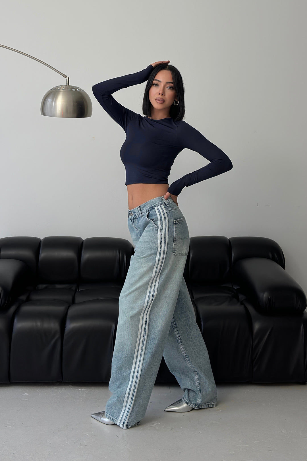 Routines Striped Baggy Skater Jeans 2952 Jeans Routines Fashion