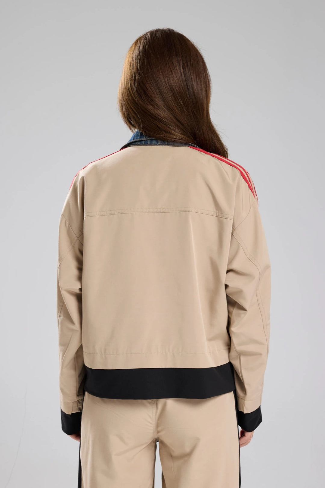 Routines Striped Denim Jacket - Beige 1726 Jacket Routines Fashion