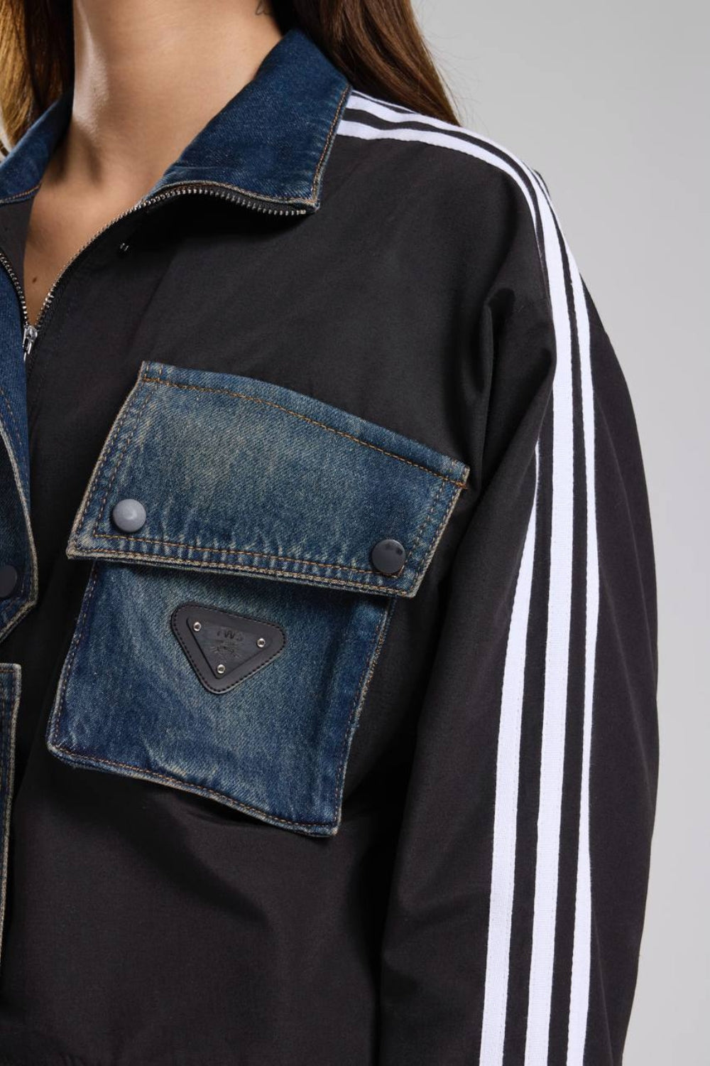 Routines Striped Denim Jacket - Black 1726 (PRE-ORDER) Jacket Routines Fashion