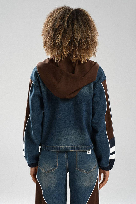 Routines Striped Denim Set - Navy / Brown 1698