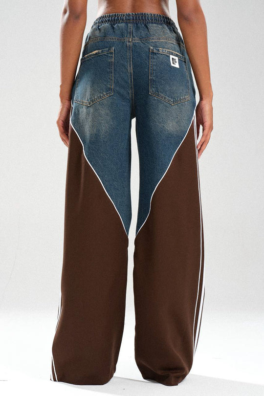 Routines Striped Denim Set - Navy / Brown 1698