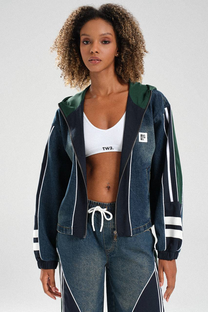 Routines Striped Denim Set - Navy / Green 1698