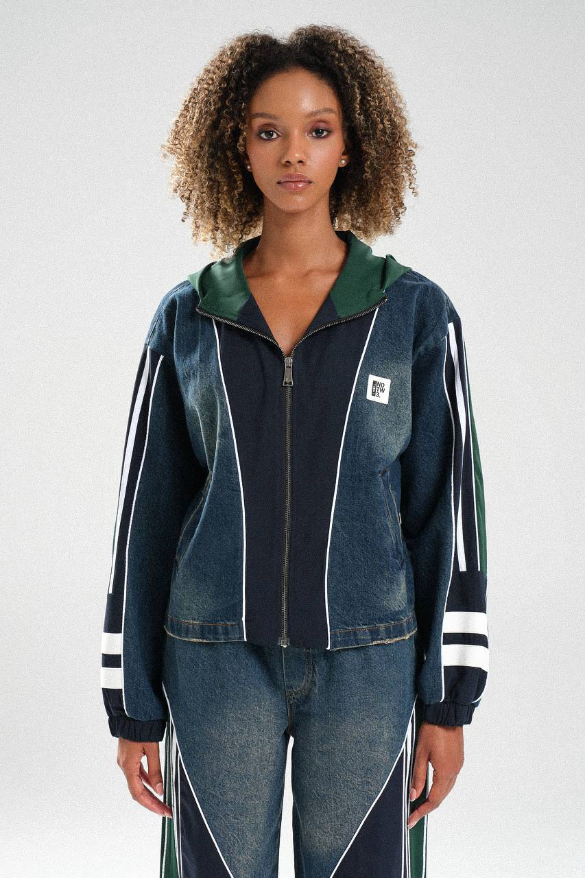 Routines Striped Denim Set - Navy / Green 1698