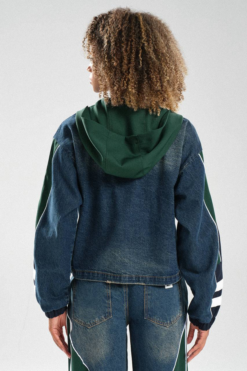 Routines Striped Denim Set - Navy / Green 1698