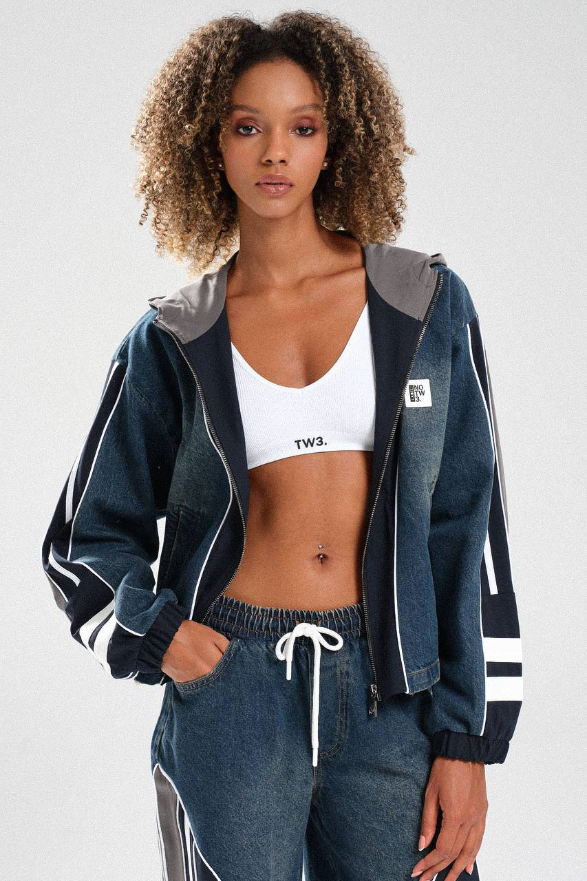 Routines Striped Denim Set - Navy / Grey 1698