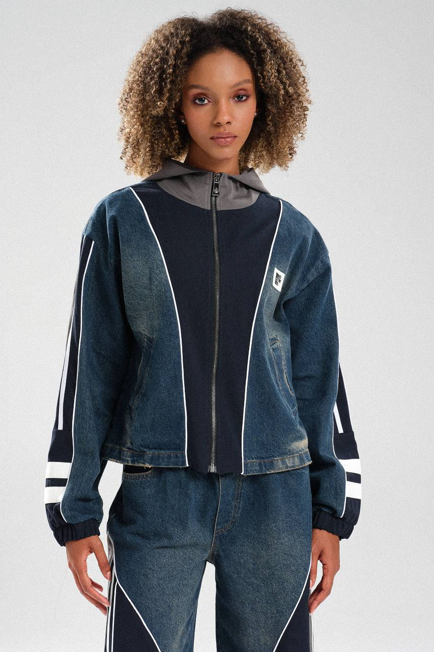 Routines Striped Denim Set - Navy / Grey 1698