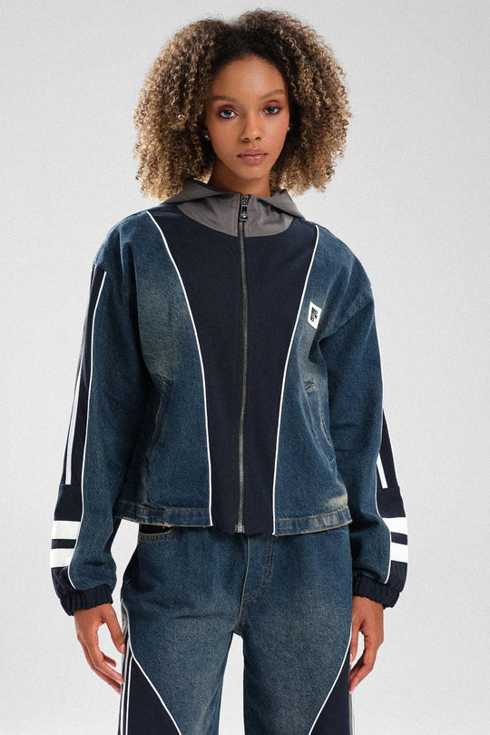 Routines Striped Denim Set - Navy / Grey 1698