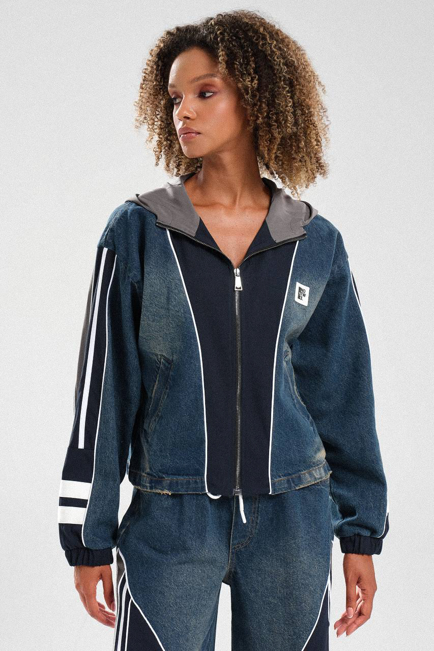 Routines Striped Denim Set - Navy / Grey 1698