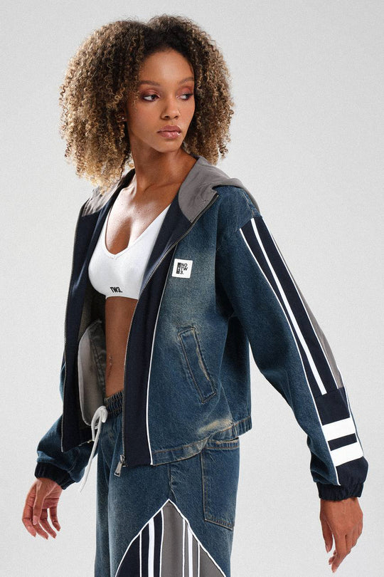 Routines Striped Denim Set - Navy / Grey 1698