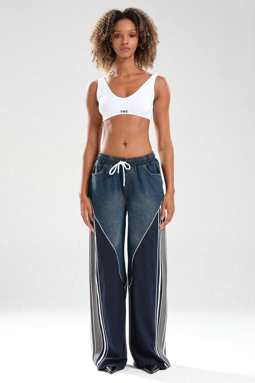 Routines Striped Denim Set - Navy / Grey 1698