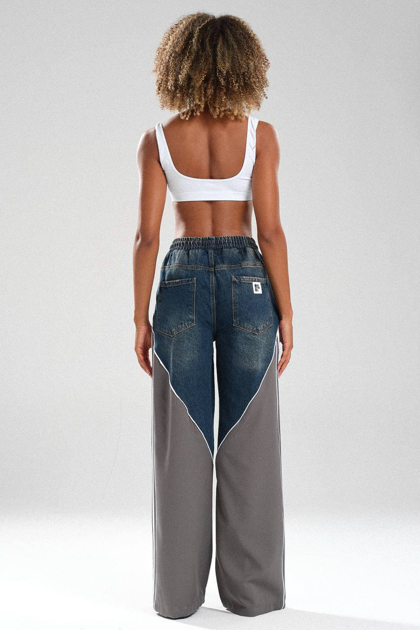 Routines Striped Denim Set - Navy / Grey 1698