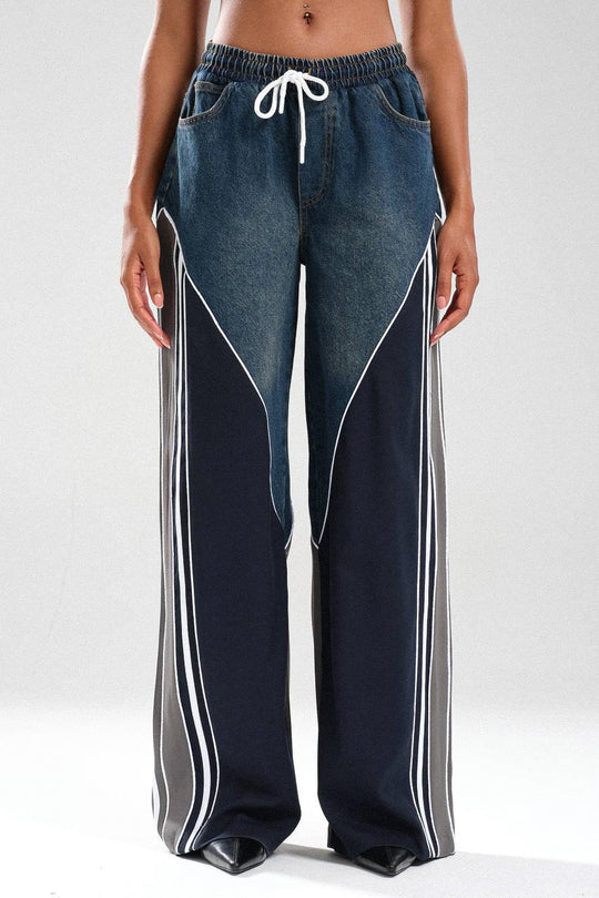Routines Striped Denim Set - Navy / Grey 1698