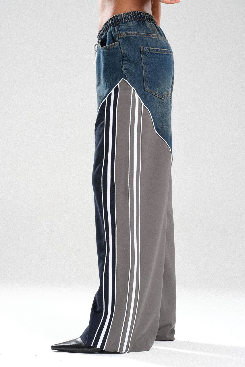 Routines Striped Denim Set - Navy / Grey 1698