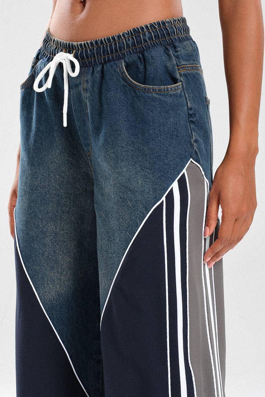 Routines Striped Denim Set - Navy / Grey 1698