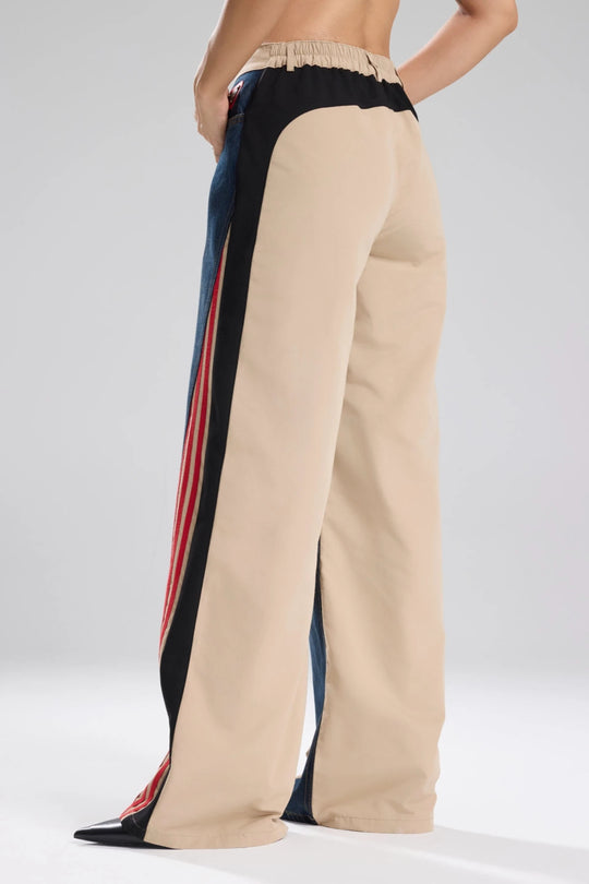 Routines Striped Denim Straight Pants - Beige 1727 (PRE-ORDER) Pants Routines Fashion