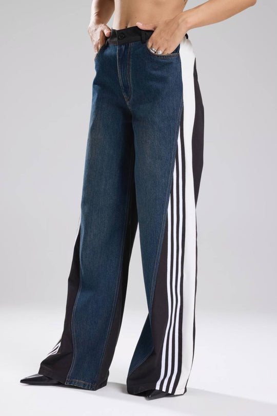 Routines Striped Denim Straight Pants - Black 1727 (PRE-ORDER) Pants Routines Fashion