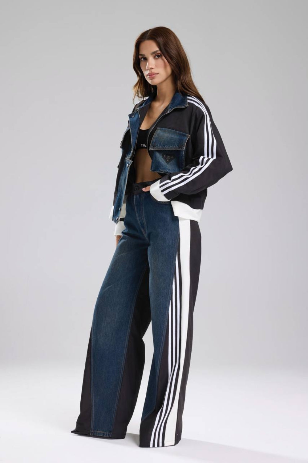 Routines Striped Denim Jacket - Black 1726 (PRE-ORDER) Jacket Routines Fashion