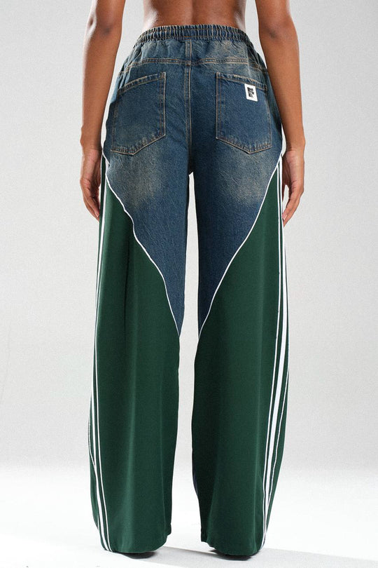 Routines Striped Denim Set - Navy / Green 1698