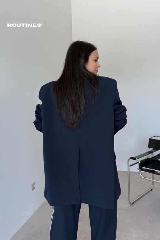 Routines Striped Oversized Blazer 00118 Blazer Routines Fashion