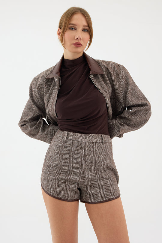 Routines Striped Two Piece Bomber Set - Brown 1018 Set Routines Fashion