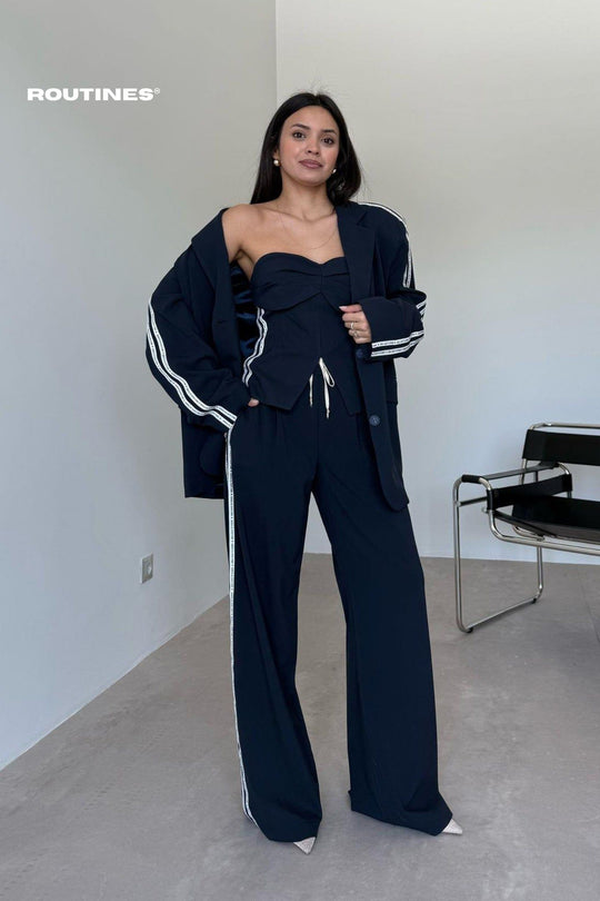 Routines Striped Oversized Blazer 00118 Blazer Routines Fashion