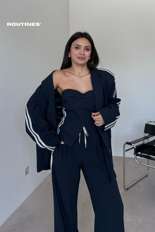 Routines Striped Oversized Blazer 00118 Blazer Routines Fashion