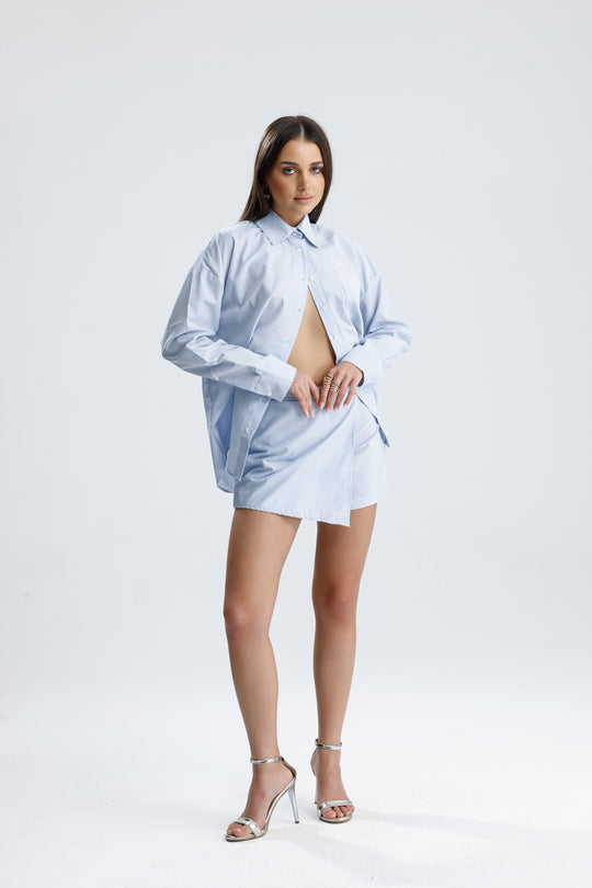 Routines Striped Two Piece Skort Set - Blue 52218032 Set Routines Fashion