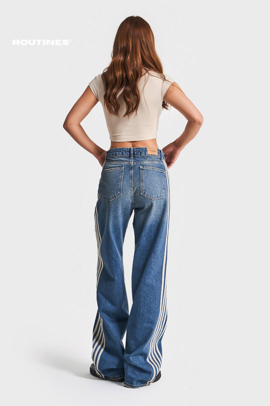 Routines Striped Washed Ripped Jeans 3737 Jeans Routines Fashion