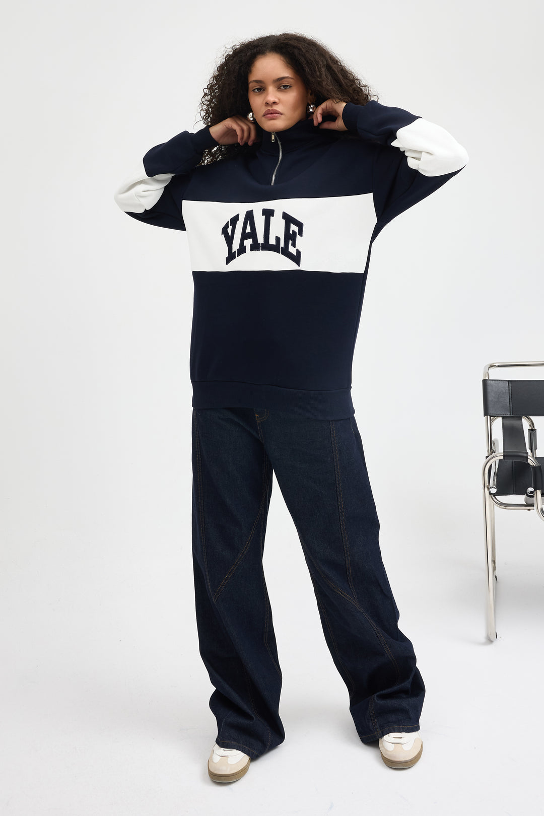 Routines Striped Yale Sweater - Navy 8459