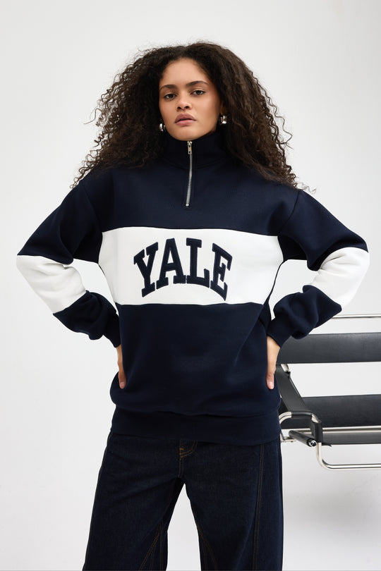 Routines Striped Yale Sweater - Navy 8459