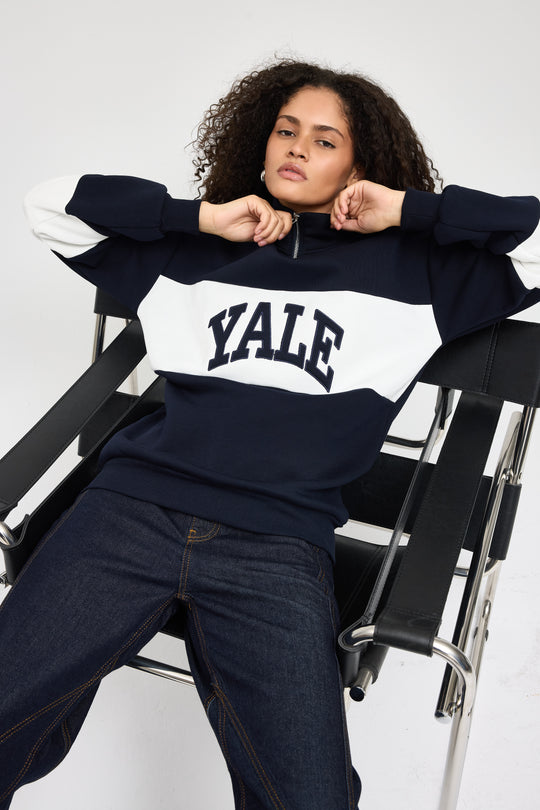 Routines Striped Yale Sweater - Navy 8459