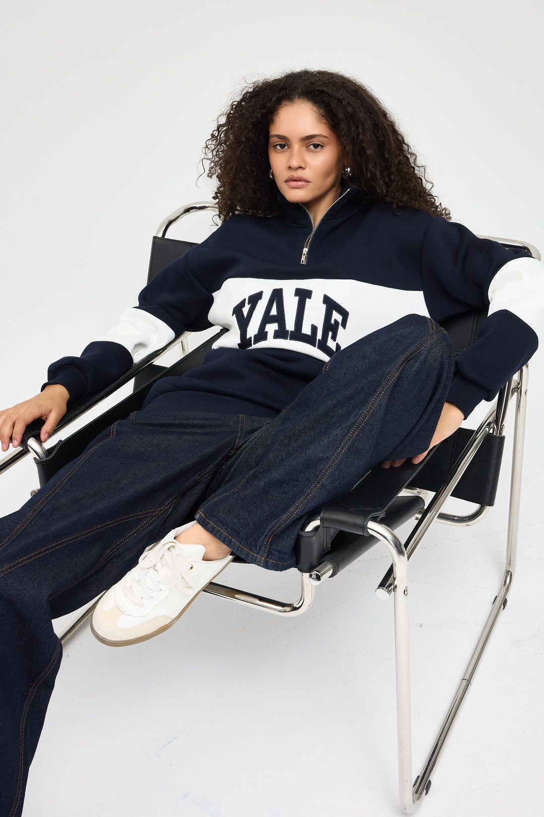 Routines Striped Yale Sweater - Navy 8459