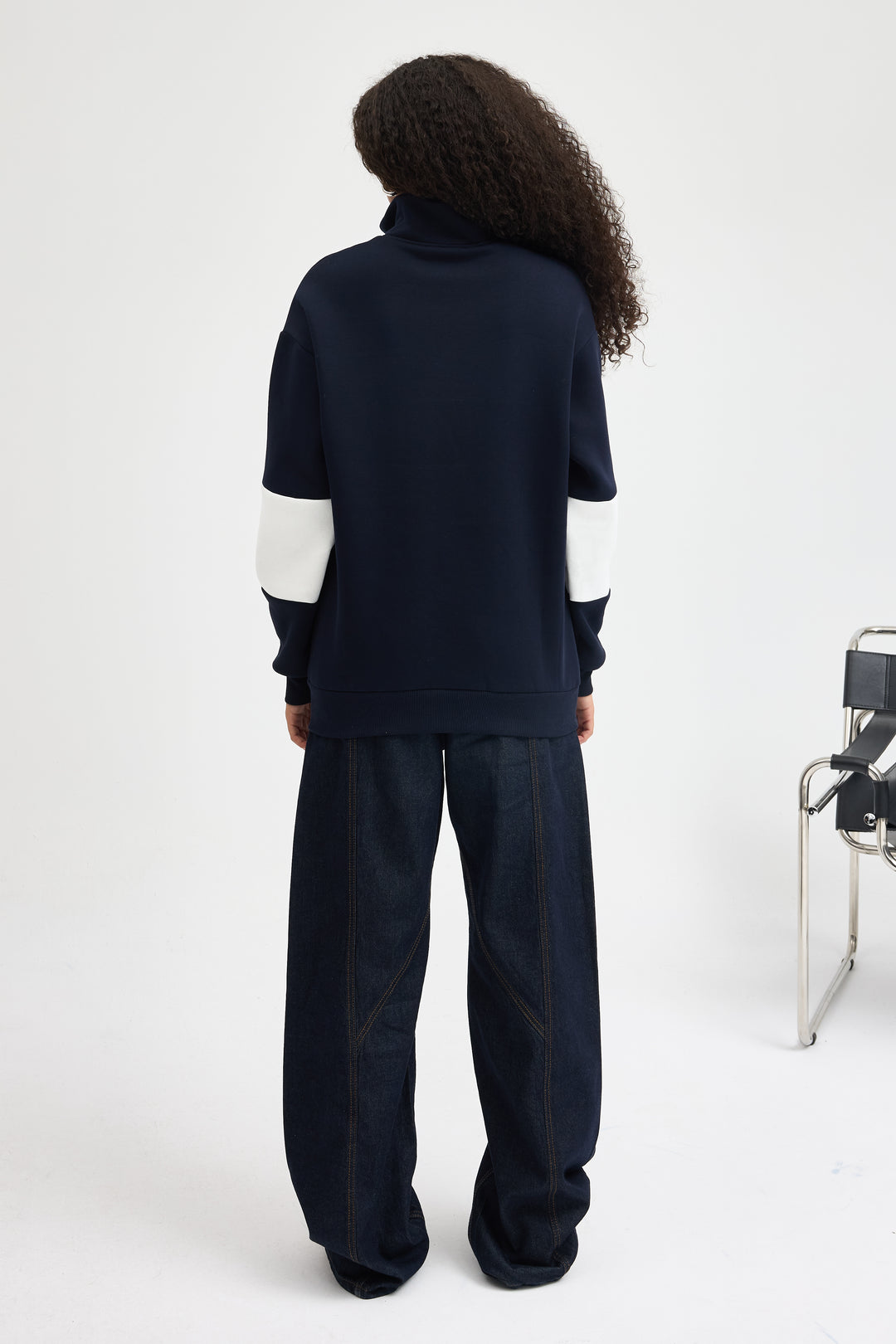 Routines Striped Yale Sweater - Navy 8459