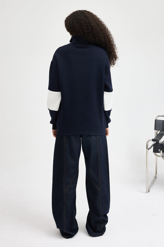 Routines Striped Yale Sweater - Navy 8459