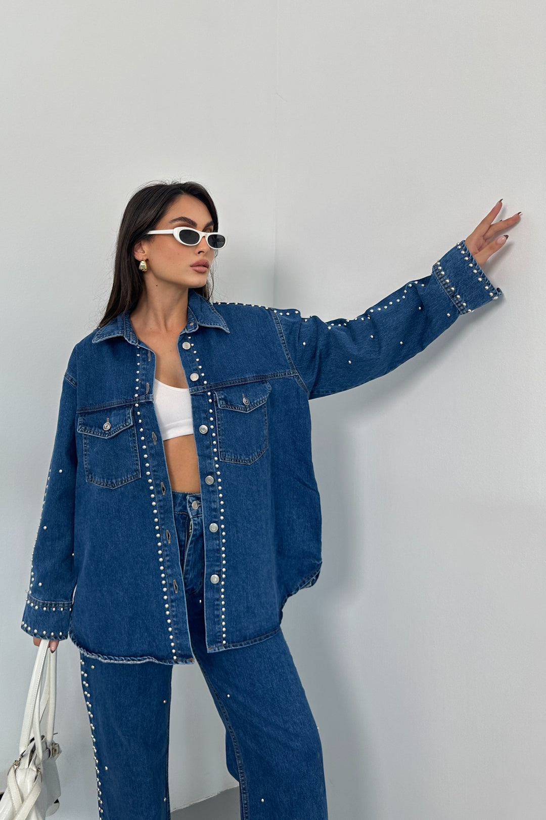 Routines Studs Two Piece Denim Set 1246 Set Routines Fashion