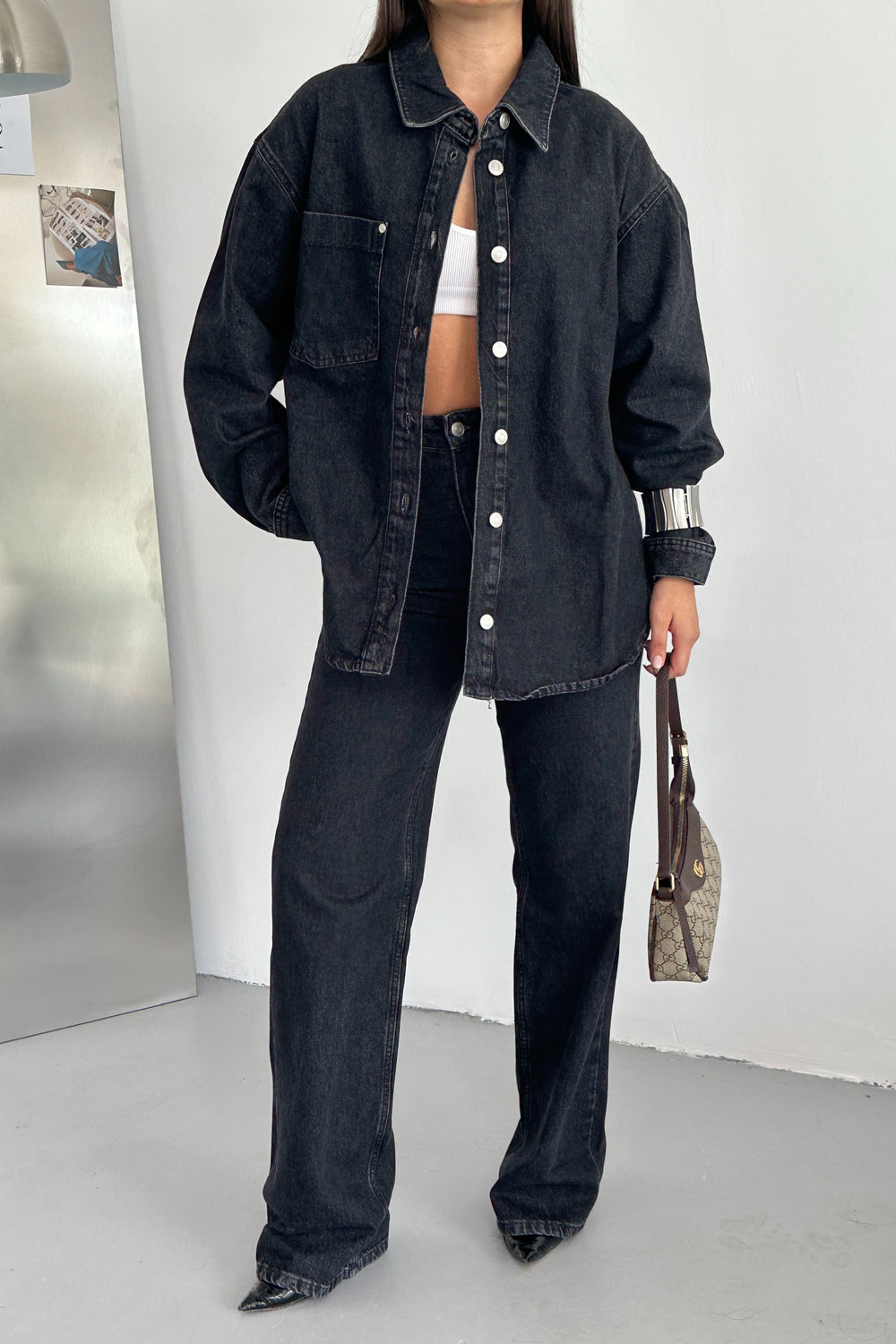 Routines Two Piece Denim Set - Black - Tall 1444-2 Set Routines Fashion