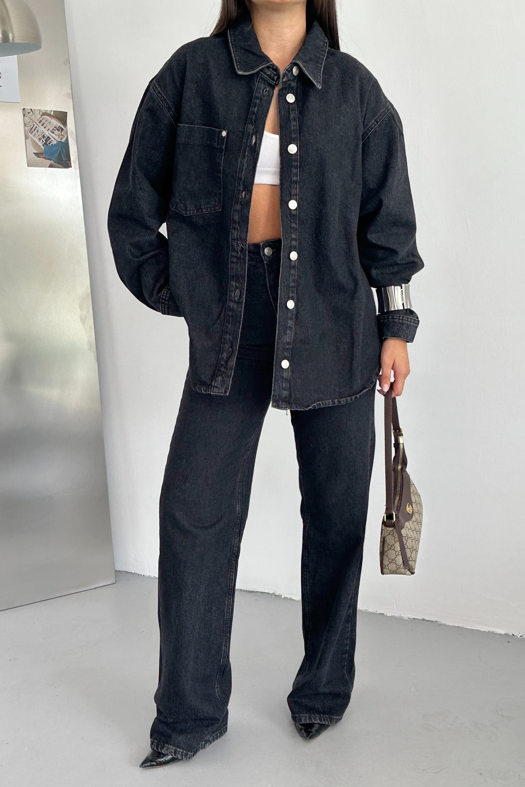 Routines Two Piece Denim Set - Black - Tall 1444-2 Set Routines Fashion