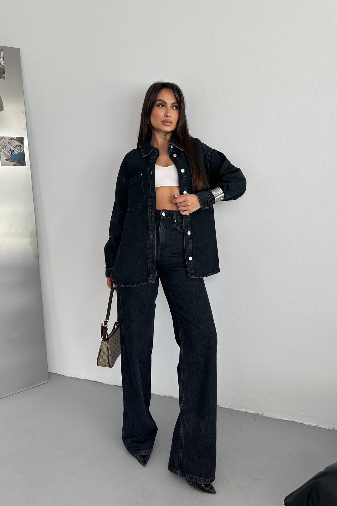 Routines Two Piece Denim Set - Black - Tall 1444-2 Set Routines Fashion
