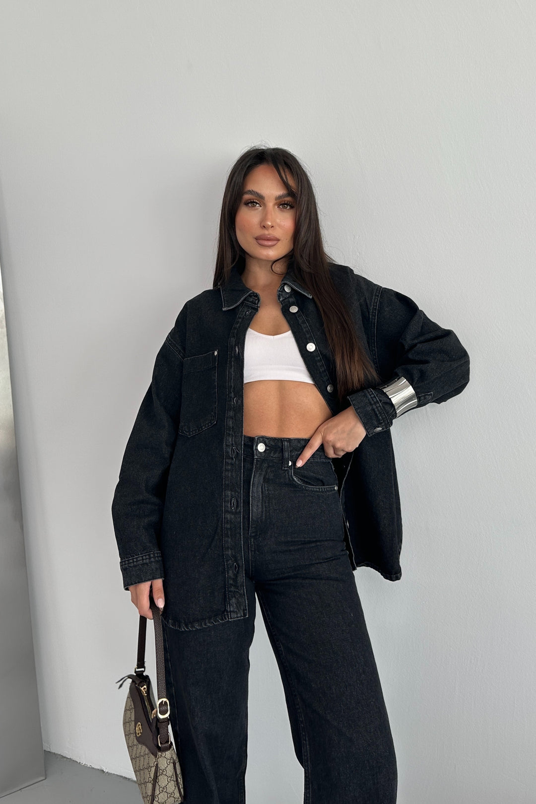 Routines Two Piece Denim Set - Black - Tall 1444-2 Set Routines Fashion