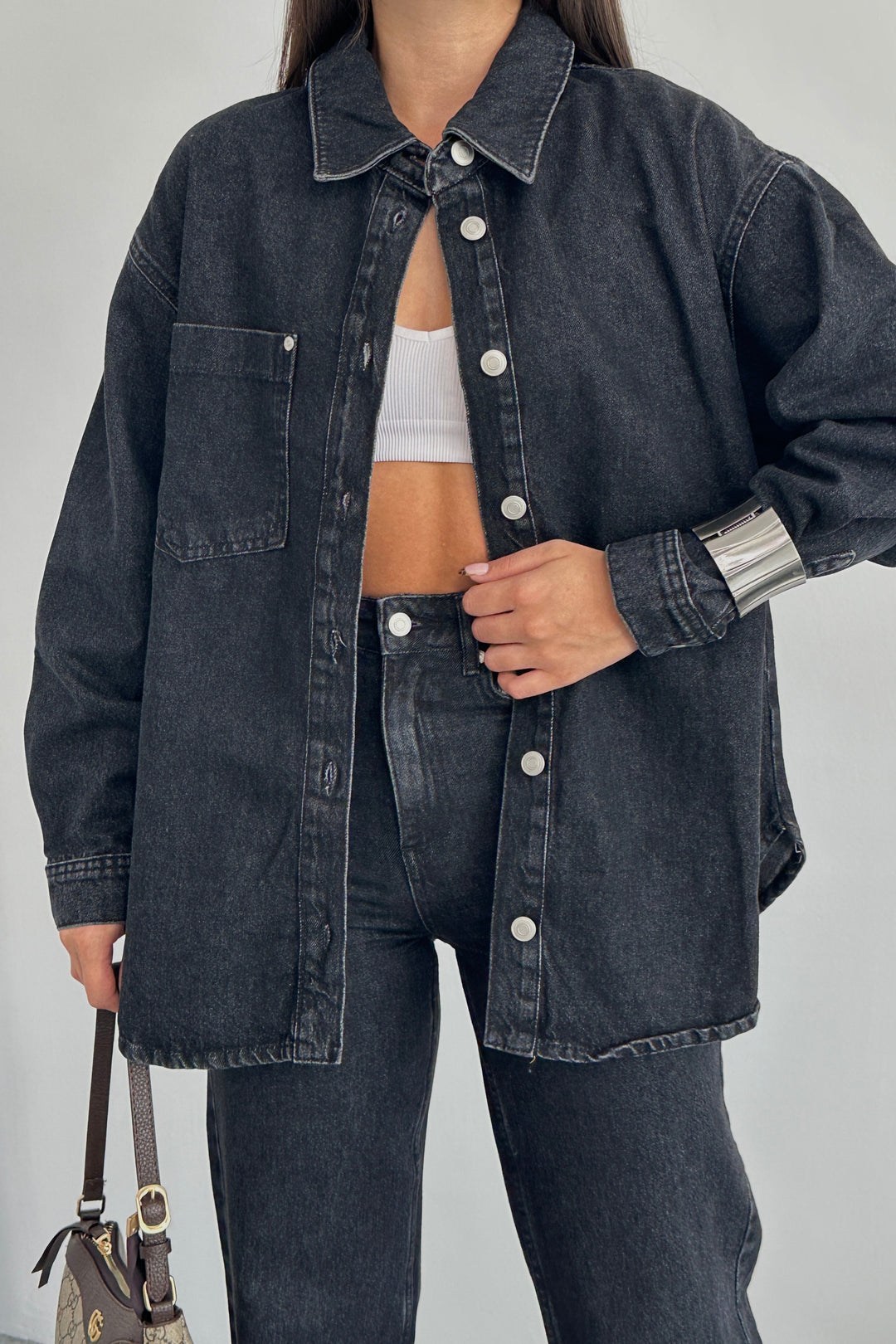 Routines Two Piece Denim Set - Black - Tall 1444-2 Set Routines Fashion