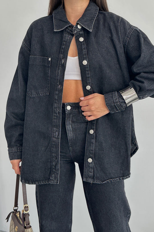 Routines Two Piece Denim Set - Black - Tall 1444-2 Set Routines Fashion